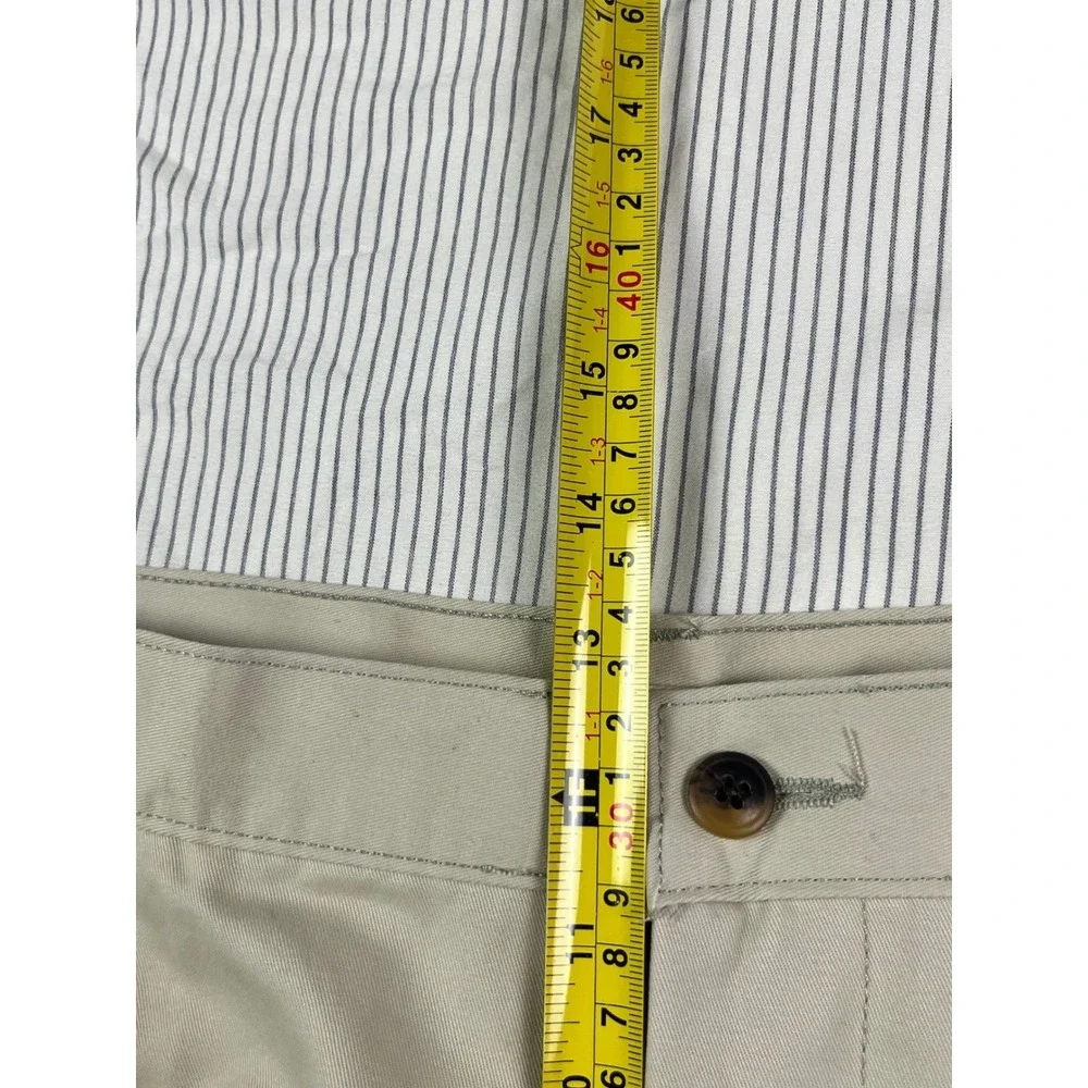 Haggar Mens Khaki Pleated Chino Pants 42x29 Relaxed Fit Cotton Trousers New‎